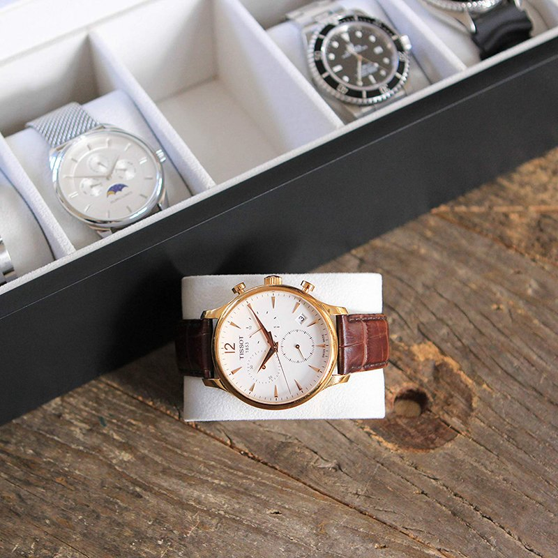Customized Design Modern Wooden 6-Slot Watch Display Box for Gifts