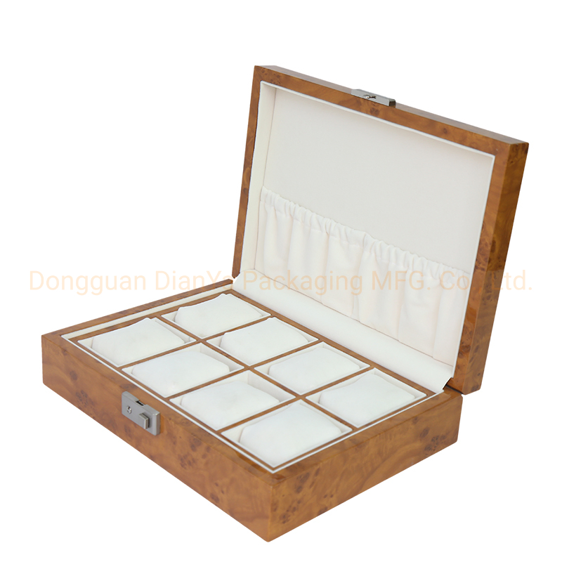 Customized Simple Design Wooden Gift Box Wood Watch Box with a Lock