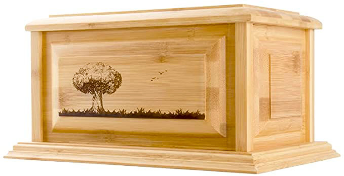 High Grade Natural Bamboo Graving Boxes Engraved Urn for Pet