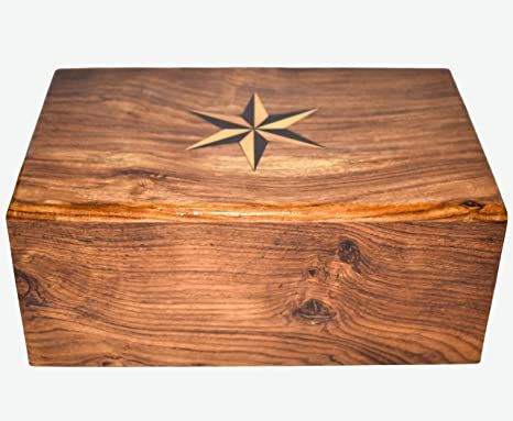 OEM Human Urn Wooden Box Engraved Retro Style Natural Color Pet Urn