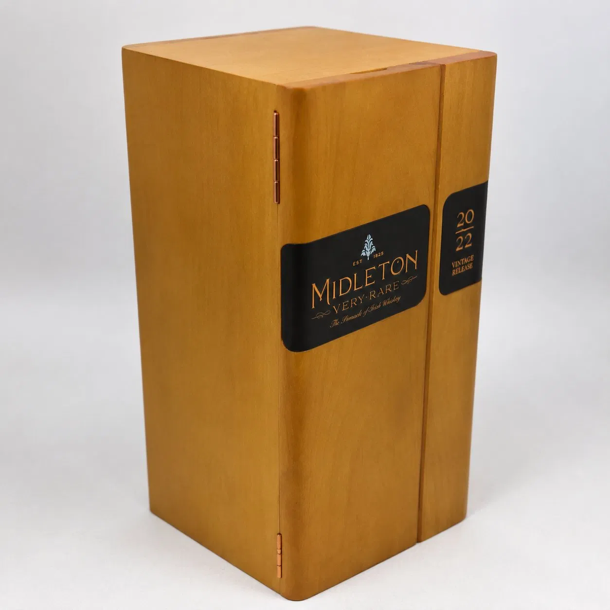 Luxury Wooden Wine Box with Hinged Lid Liquor Packaging Gift Box for 2 Bottle Case