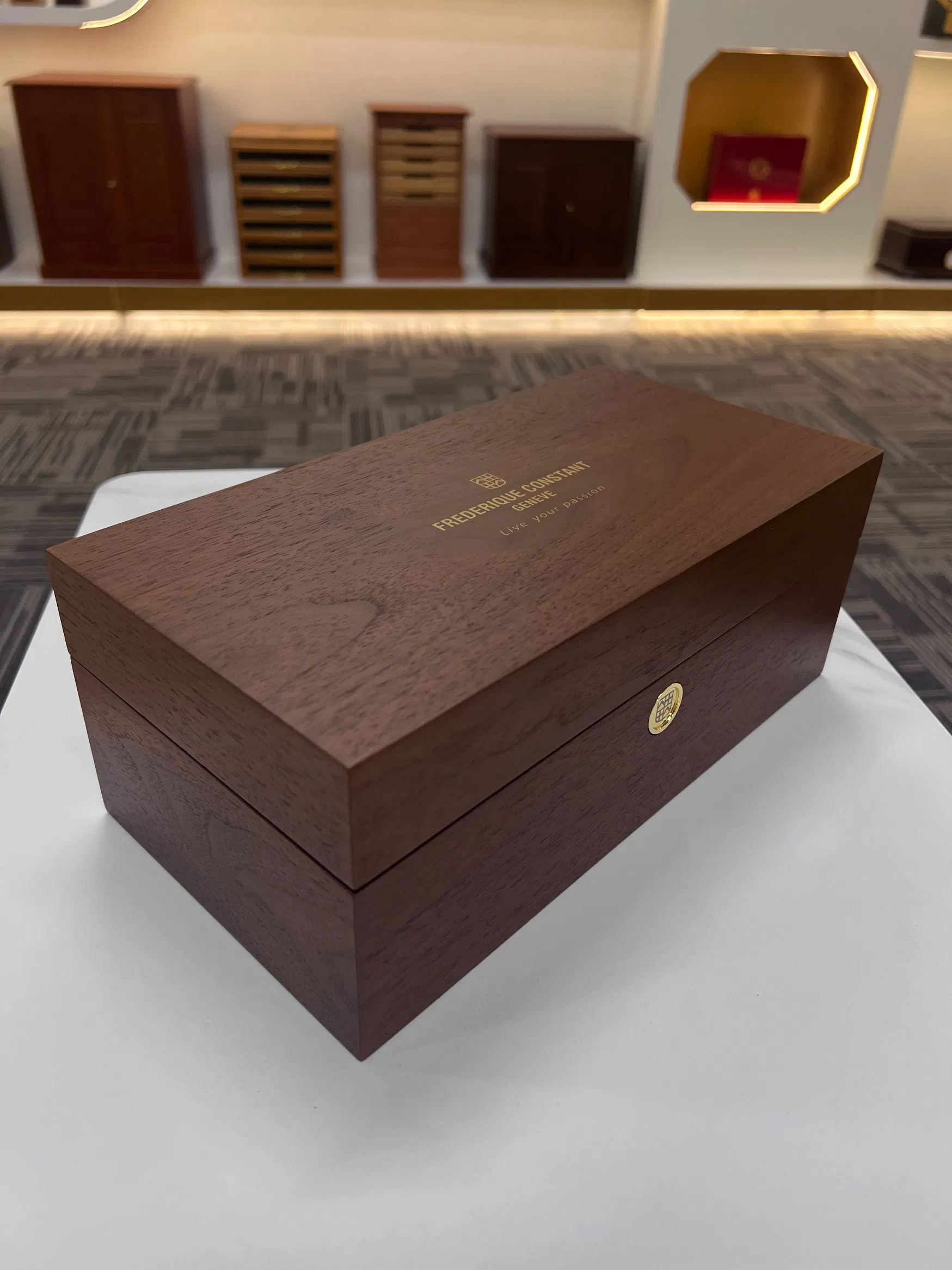 Premium Wooden Watch Display Box with Flip Lid Design for Luxury Diver Watch Collection