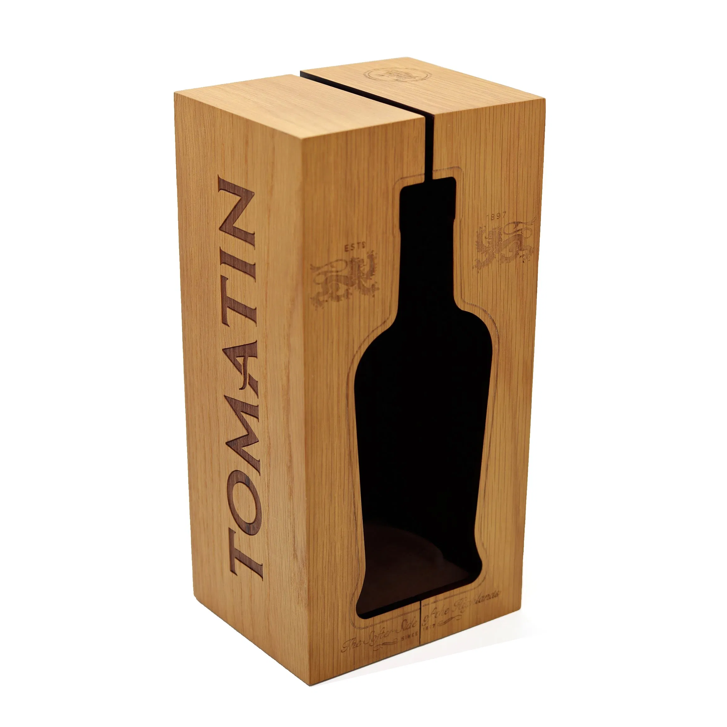 Natural Stylish Design Carbonized Bamboo Wine Packaging Gift Box