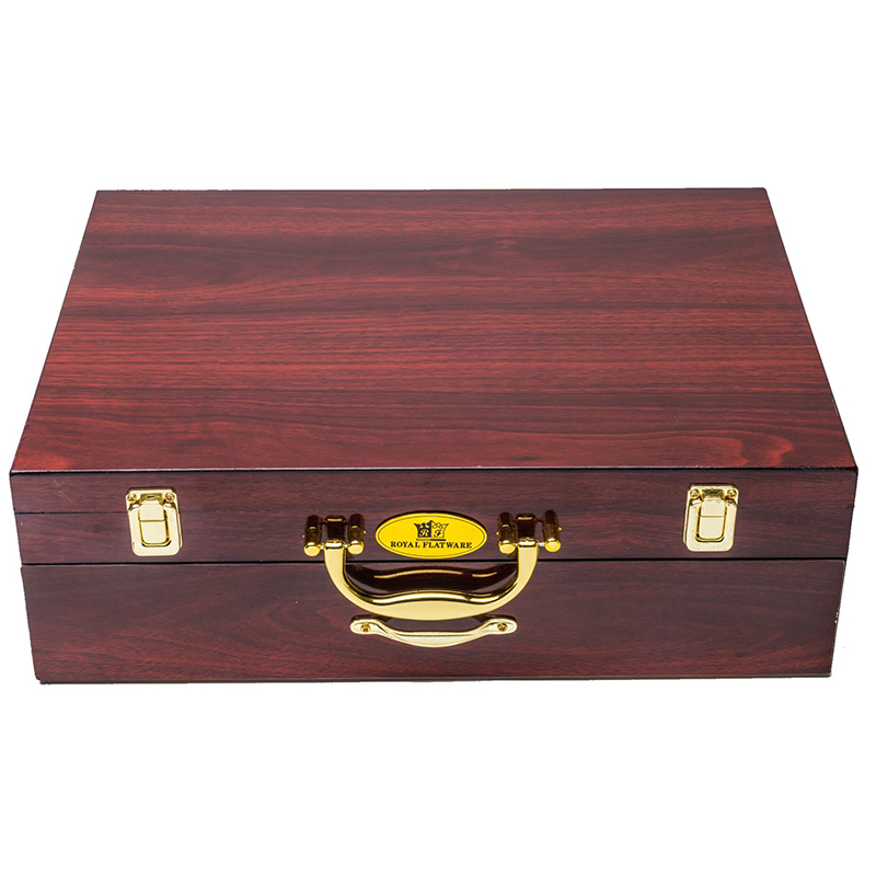 Wooden High Grade Stainless Steel Silverware Cutlery Storage Box for Home Use