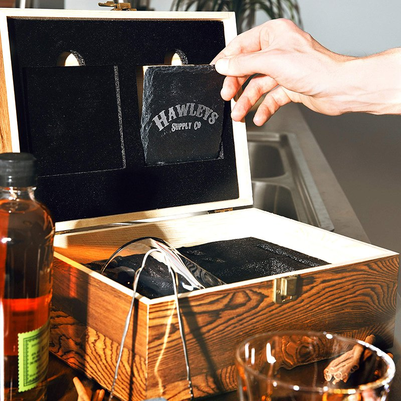 Premium Whisky Gift Wrap Wooden Wine Box for Men Perfect Gift