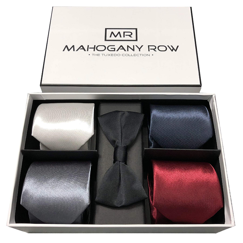 Custom Design Men Gift Set Tie Storage Box with 5 Italian Ties / 2 Modern Ties