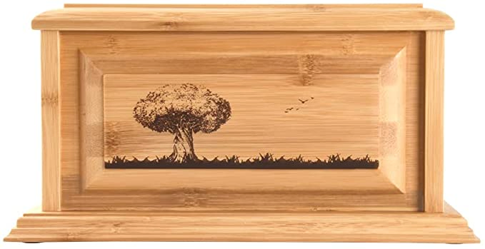 High Grade Natural Bamboo Graving Boxes Engraved Urn for Pet