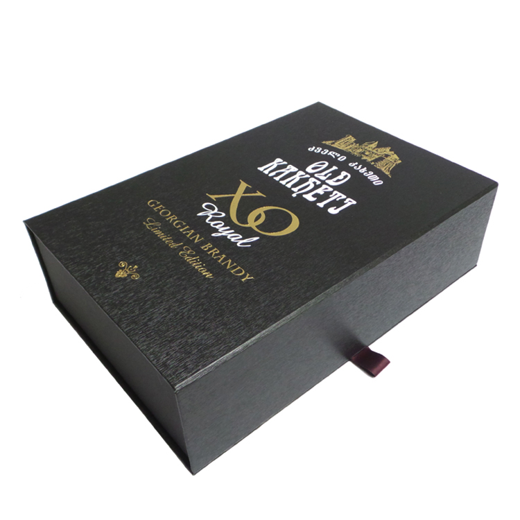 Custom Bronze Printing Gold Logo Luxury Tequila Box Gift Packaging Box