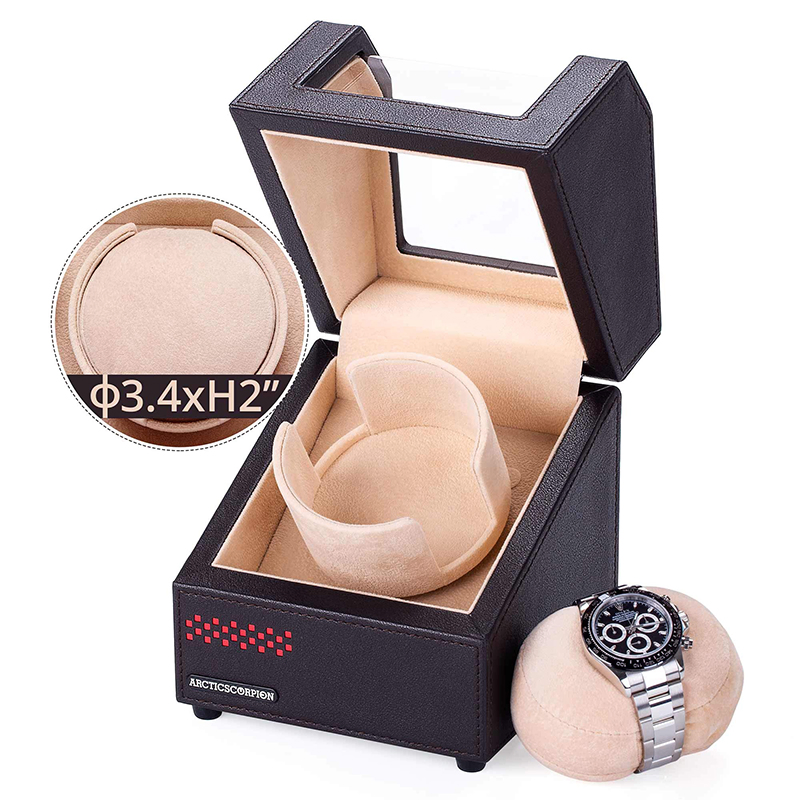 OEM Black Wach Winder Box Watch Storage Leather Packing Box for Gift