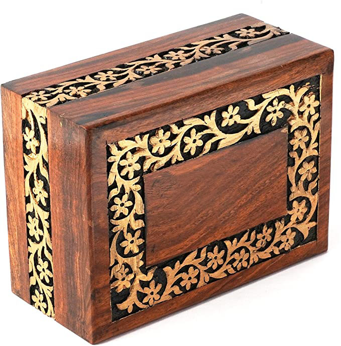 Handmade Wooden Engraved Cremation Urn for Human Ashes Bag Jars for Adult Male Female Beautiful Box Included Cinerary Casket