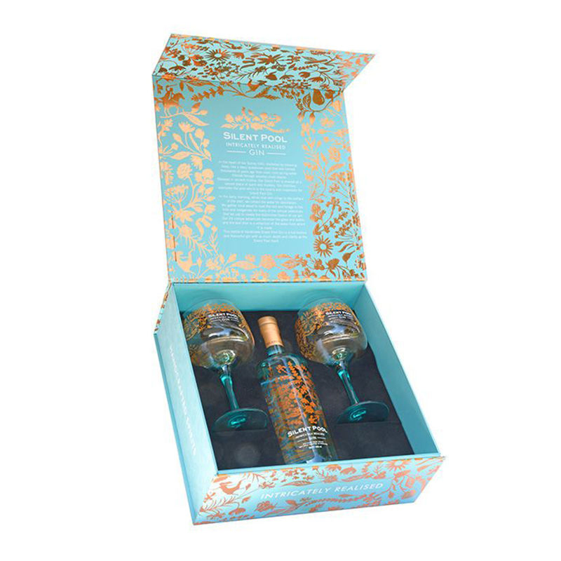 Custom Size Luxury Folding Closure Leather Packaging Set Wine Magnetic Gift Box