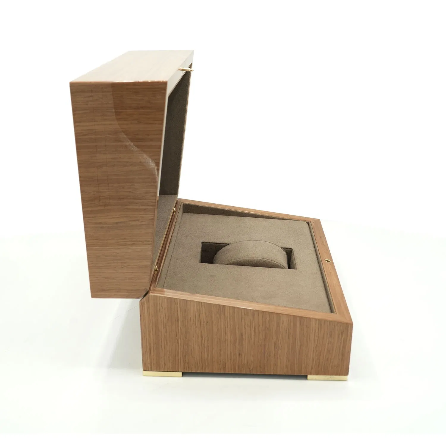 Custom Logo Luxury Wooden Watch Storage Single Gift Cases Watch Packaging Boxes