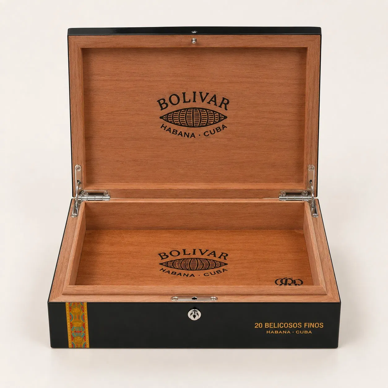 Luxury Custom Wooden Cigar Box Handmade Cigar Humidor with Metal Lock and Logo