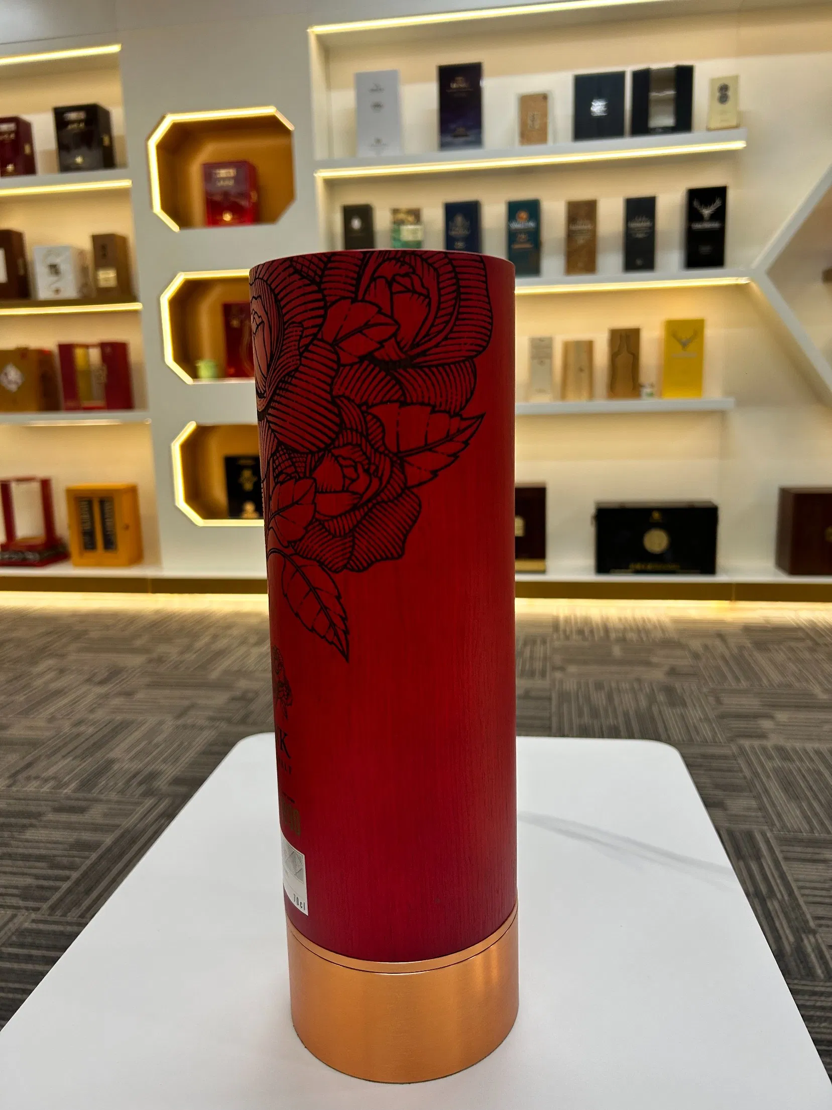 Custom Round Wooden Wine Box Tube Packaging for Red Wine Bottle Luxury Gift
