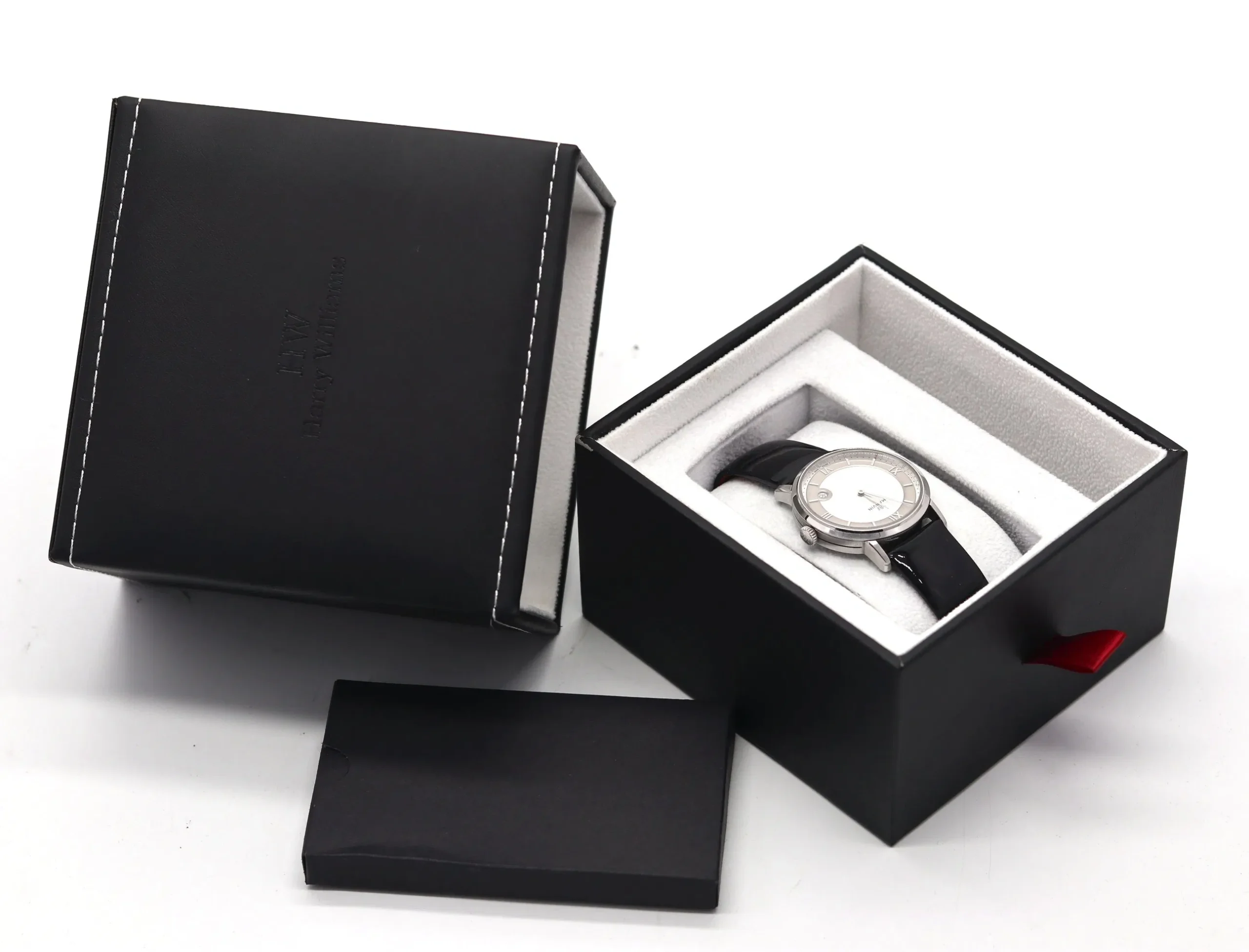 Customized Handmade Black PU Leather Single Watch Box for Gift