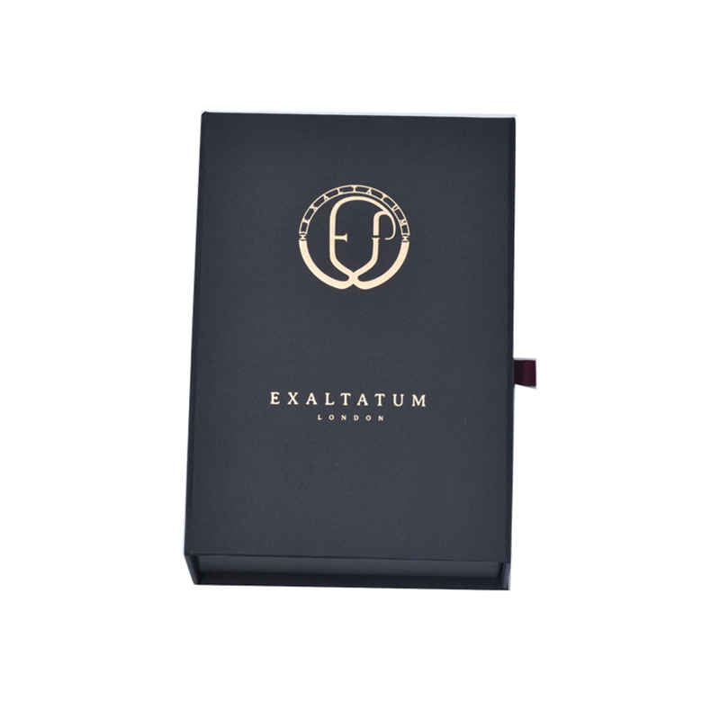 Custom Logo Printing Perfume Black Cardboard Packaging Gift Box