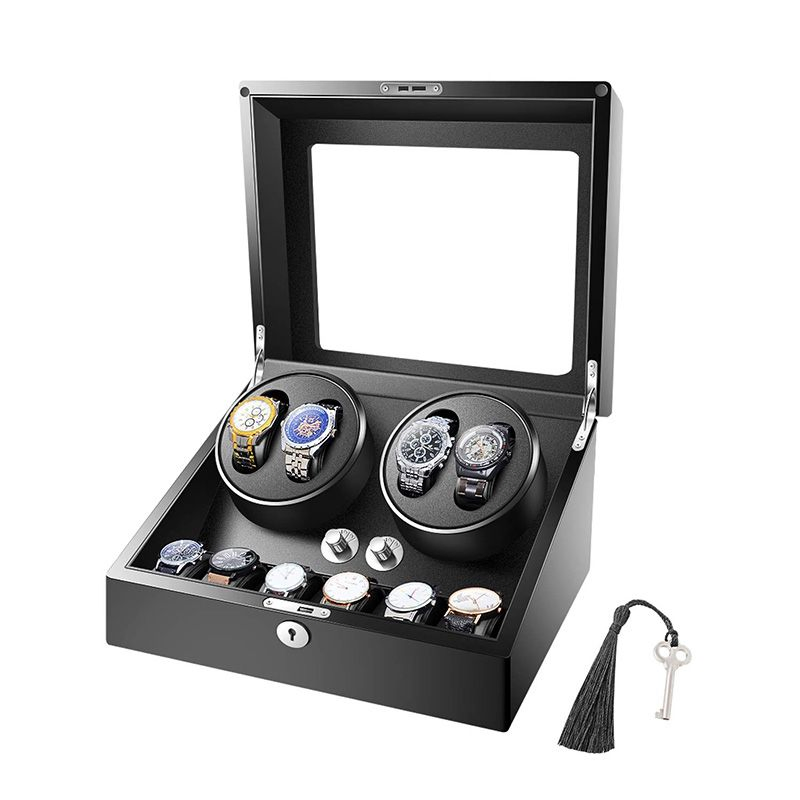 Fashion Rectangular Matte Wood Billet Watch Gift Box Watch Winder Storage Box