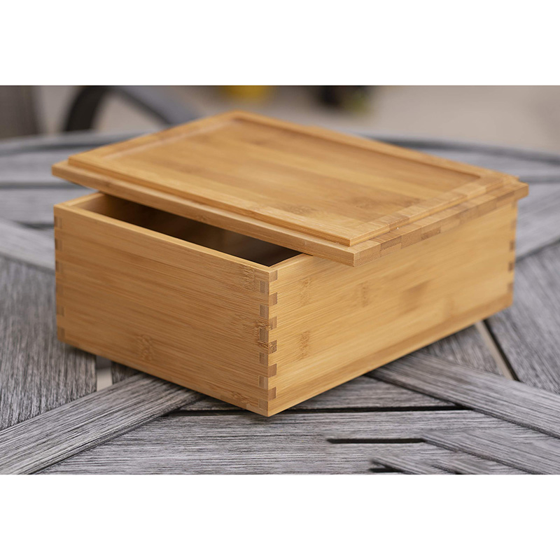 Custom Dovetail Design Discrete Wooden Bamboo Stash Boxes Storage Packaging Box