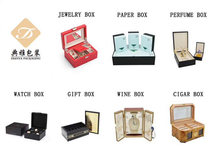 Custom Lacquered Wood Fashion Ring Earrings Jewelry Packaging Box