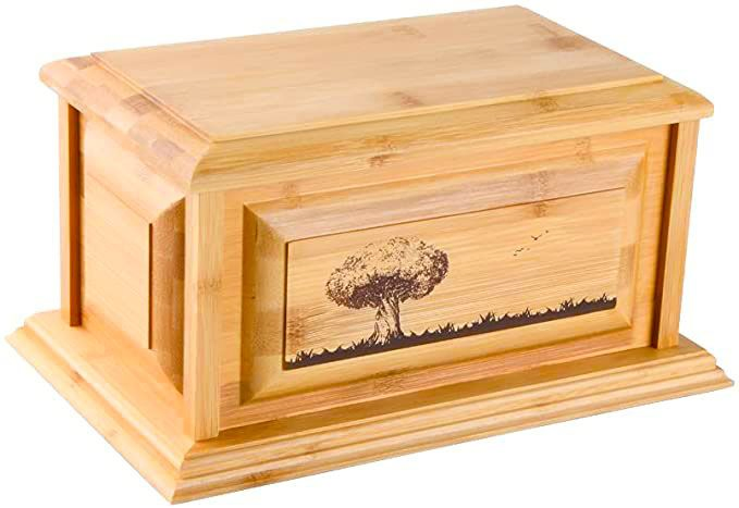 High Grade Natural Bamboo Graving Boxes Engraved Urn for Pet