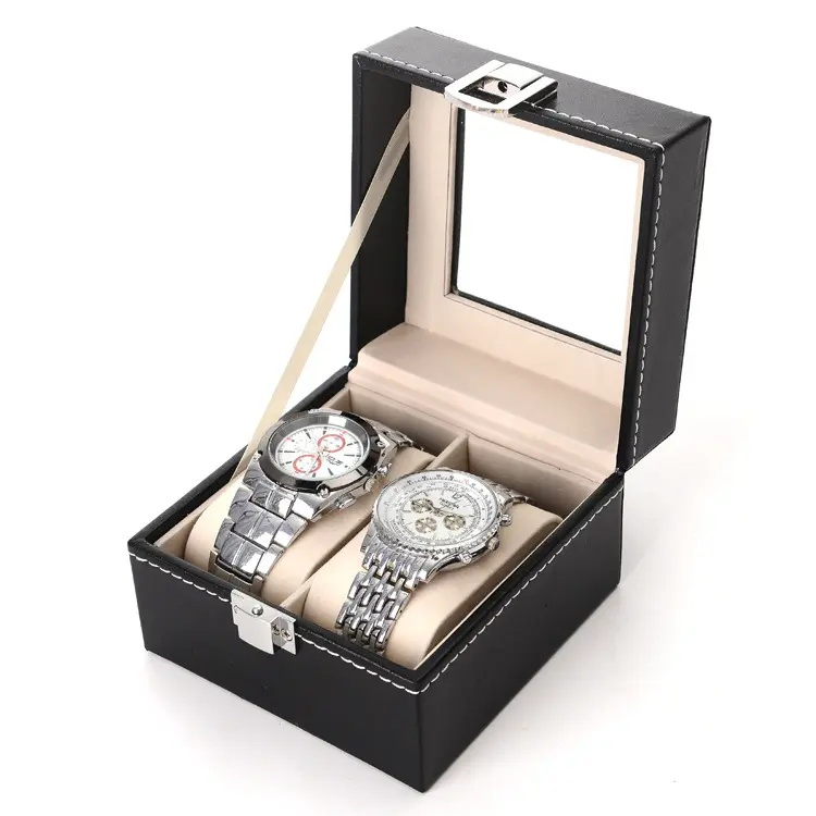 Elegant 6-Slot Black Watch Organizer for Men’S Accessories