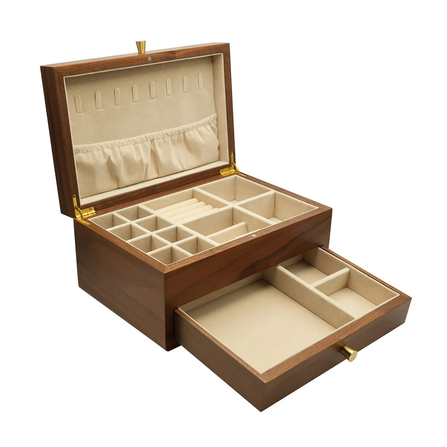 Customized Wood Big Jewelry Collection Gift Box Wooden Package Necklace Box