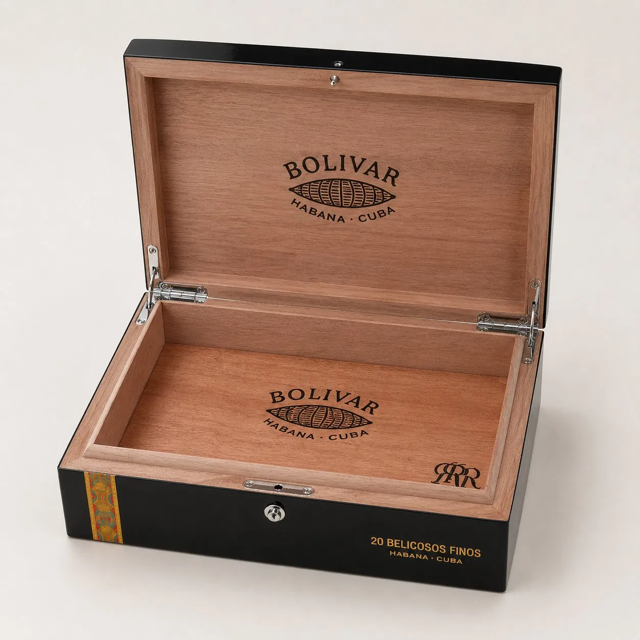 Luxury Custom Wooden Cigar Box Handmade Cigar Humidor with Metal Lock and Logo