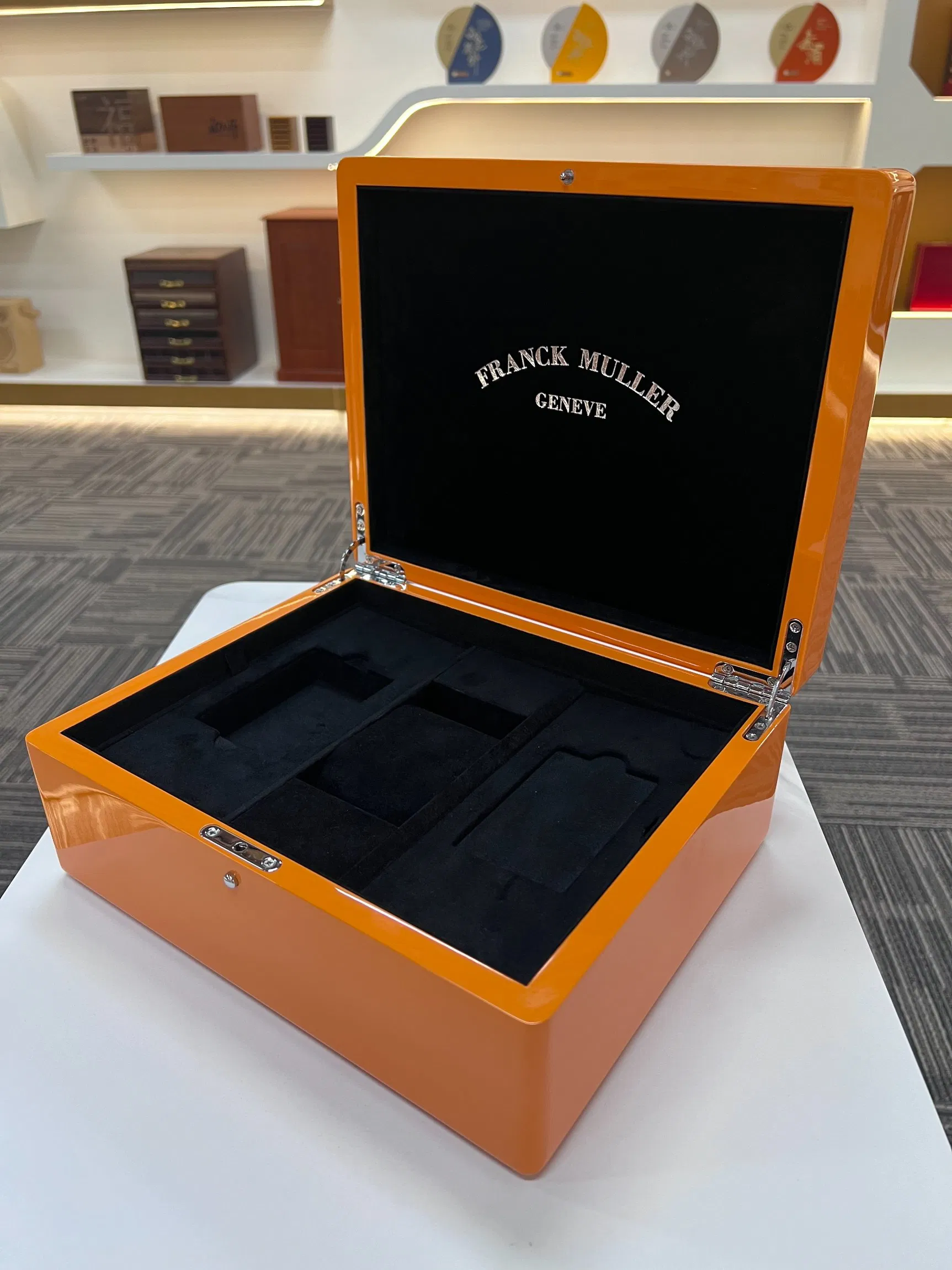 Premium Wooden Watch Display Box with Velvet Lining Custom Branding Gift Case