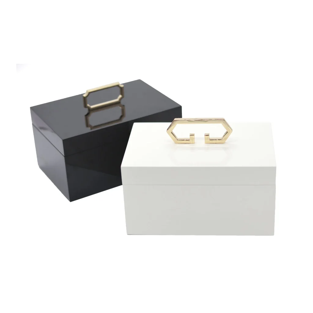 Eco-Friendly PU Lacquered Wooden Jewelry Gift Box for Elegant Storage