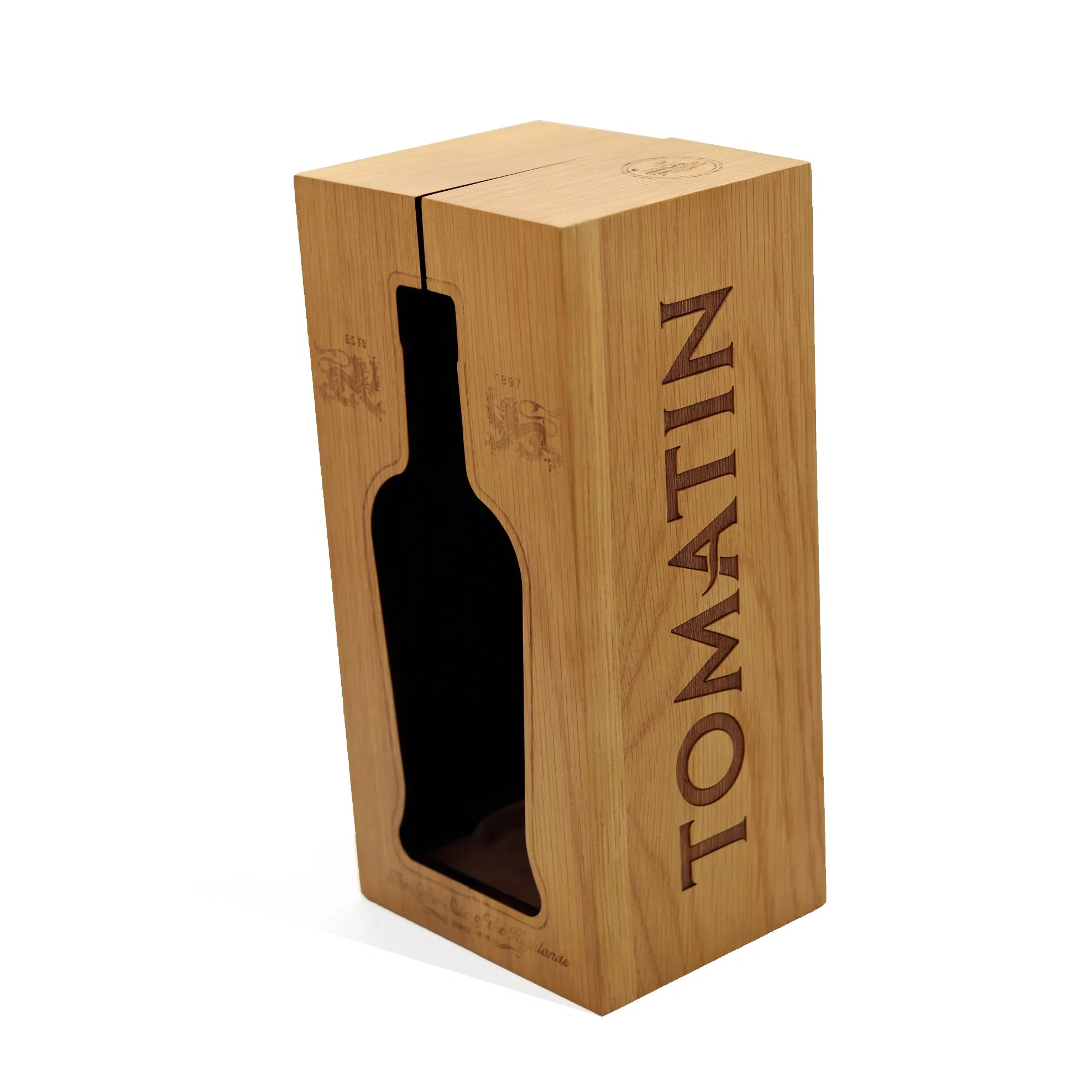 Natural Stylish Design Carbonized Bamboo Wine Packaging Gift Box