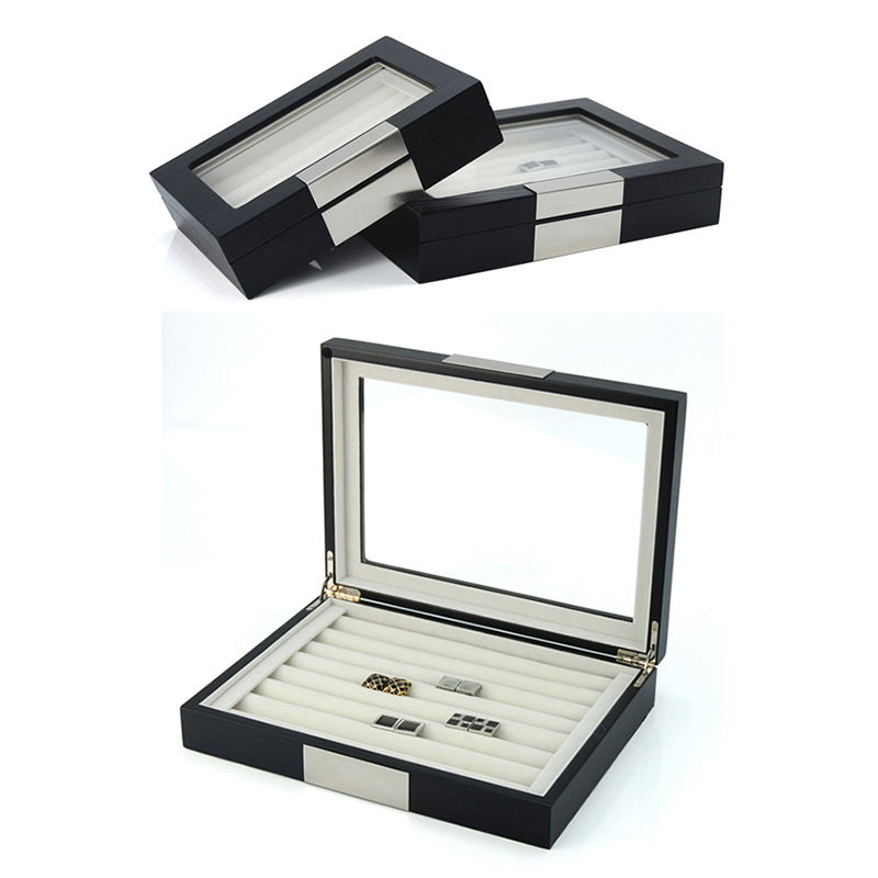 Luxury High End Wooden Cufflinks Storage Box Jewelry Gift Box