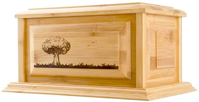 High Grade Natural Bamboo Graving Boxes Engraved Urn for Pet