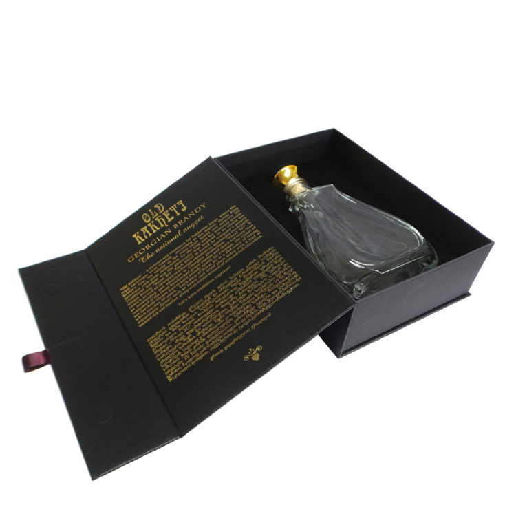 Custom Bronze Printing Gold Logo Luxury Tequila Box Gift Packaging Box