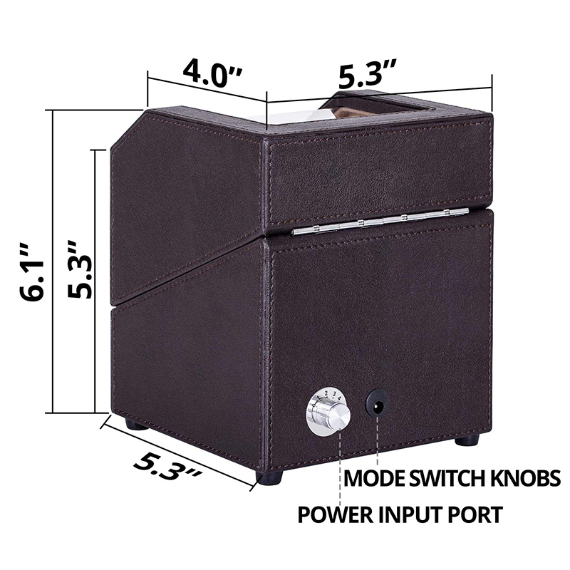 OEM Black Wach Winder Box Watch Storage Leather Packing Box for Gift