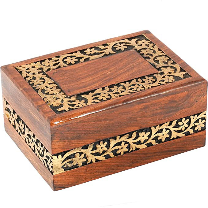 Handmade Wooden Engraved Cremation Urn for Human Ashes Bag Jars for Adult Male Female Beautiful Box Included Cinerary Casket