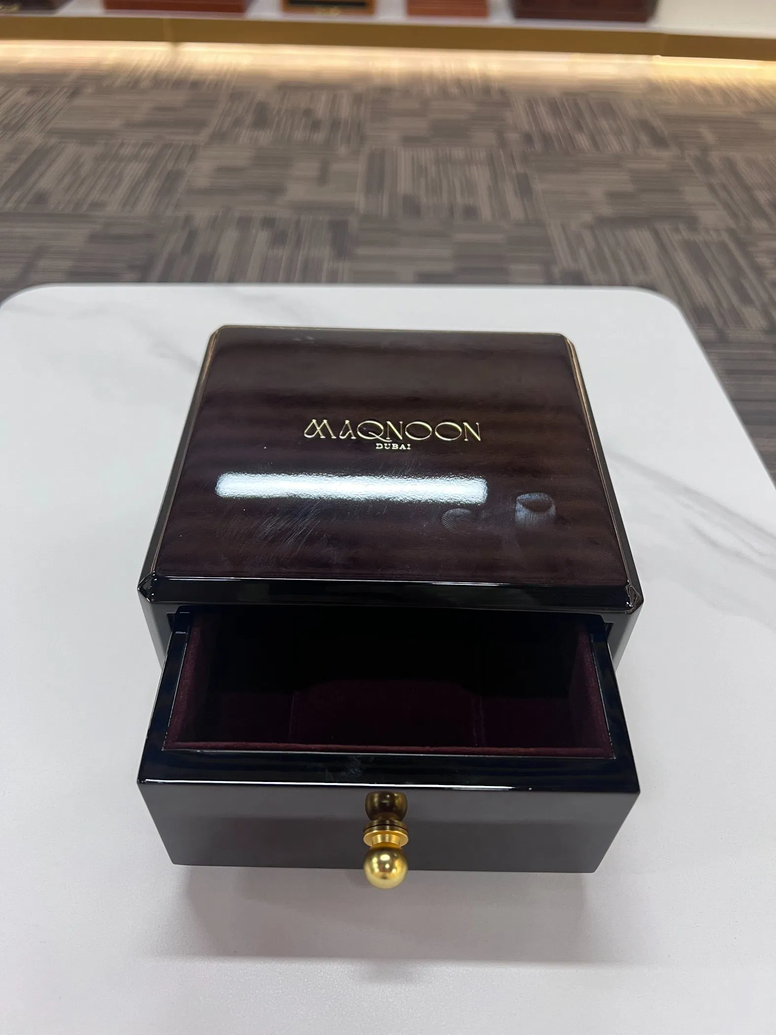 Luxury Wooden Watch Storage Box with Velvet Interior Drawer Design Custom Logo Premium Gift Packaging Case