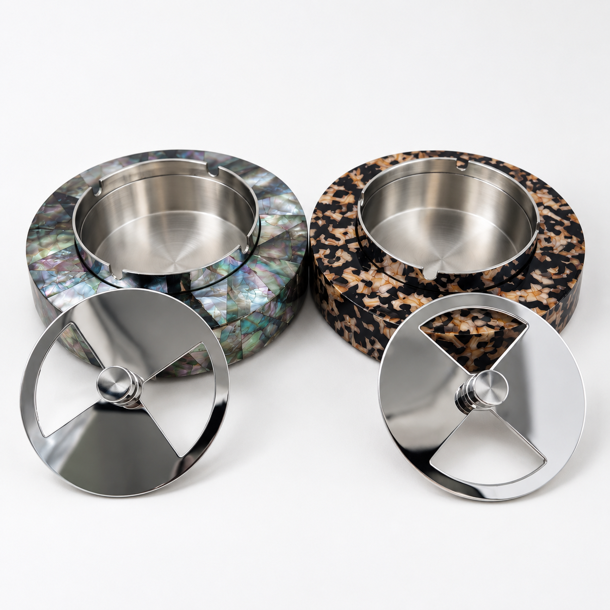 Handmade shell inlay cigar accessory