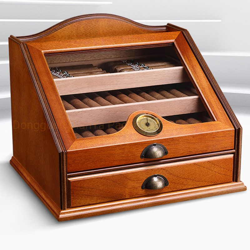Custom Handmade Cigar Humidor Box with Unique Logo Design