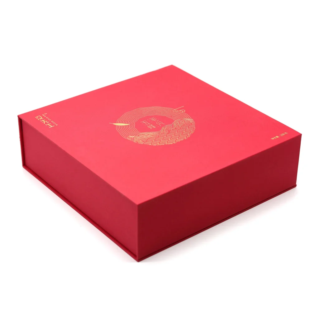 Custom Handmade Red Tea Set Gift Box with Cardboard Design
