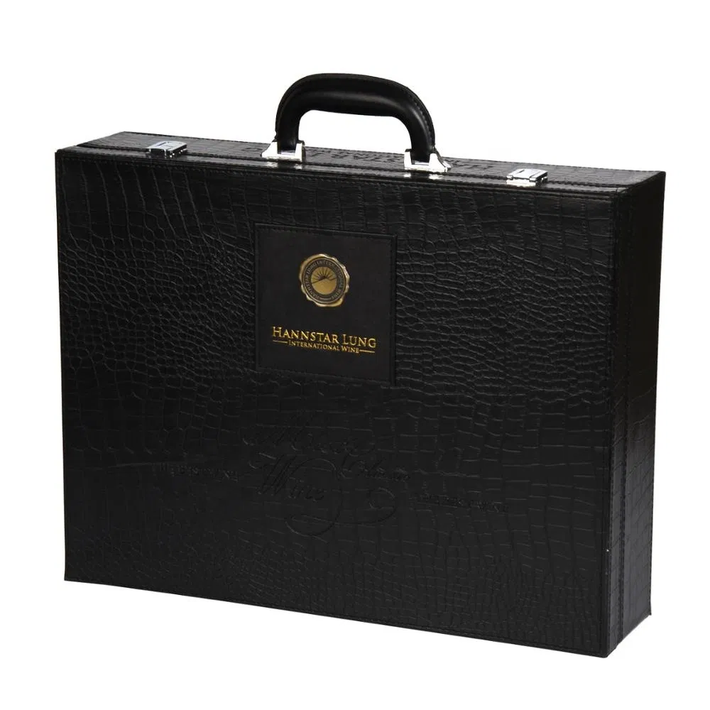 Custom Portable Wine Box for Travel with PU Leather Design