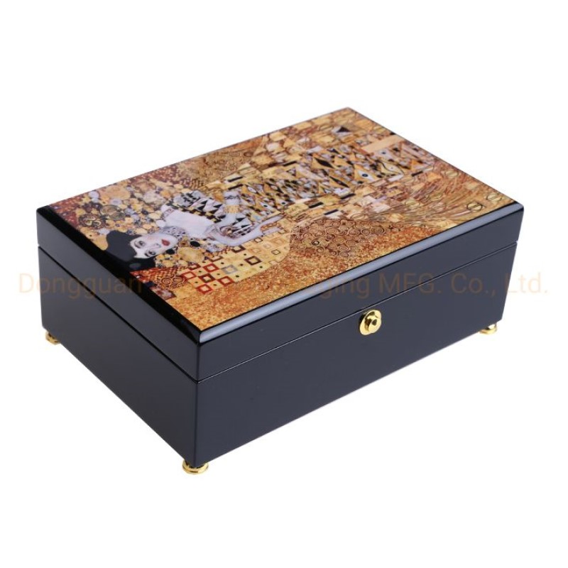 Custom Wooden Jewelry Box with Classic Logo Design