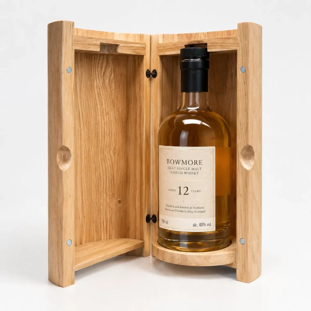 Luxury Wooden Wine Box Custom Packaging Gift Box for Premium Whisky Bottle Display