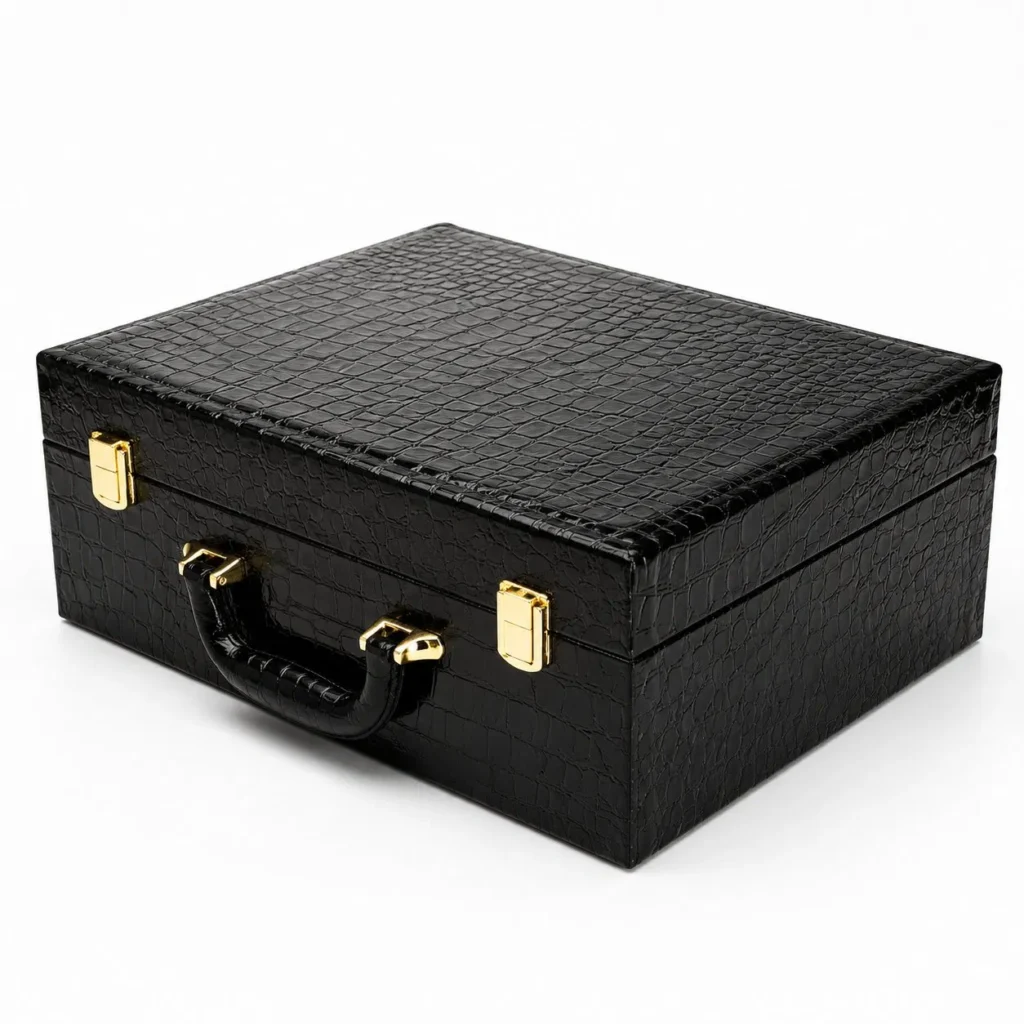 Elegant Black Crocodile Texture Luxury Gift Box for Wine and Perfume