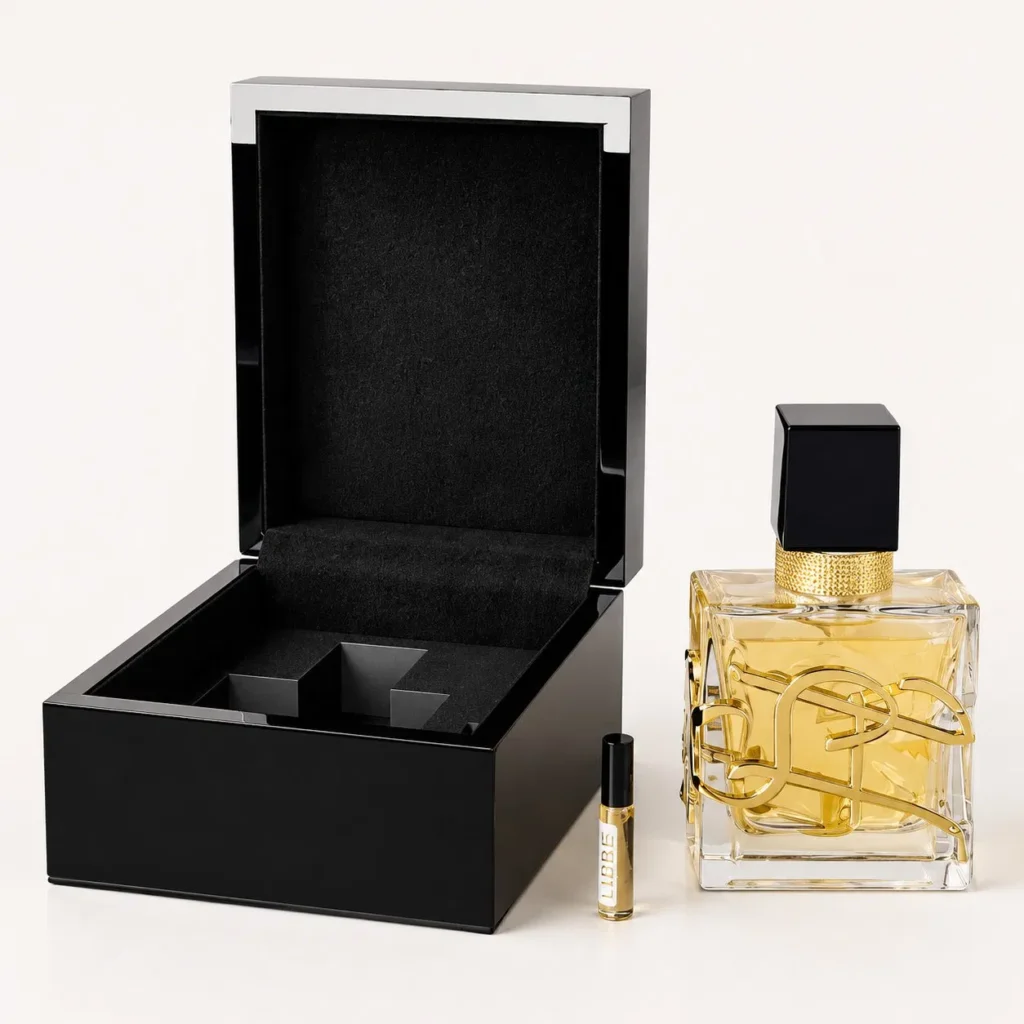 Elegant Black High Gloss Lacquer Perfume Storage Box for Essential Oils