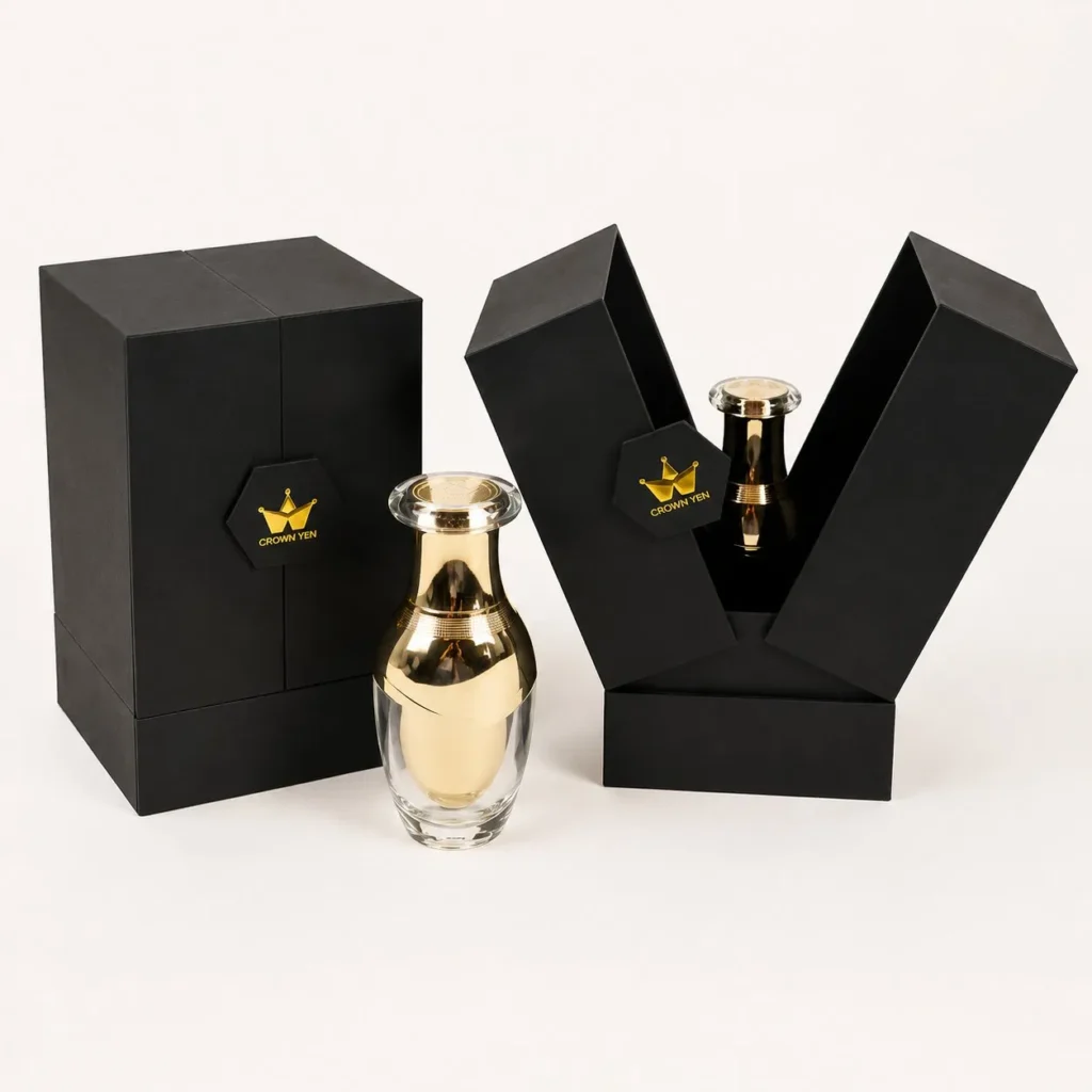 Custom Hard Cardboard Perfume Bottle Set with Cassette Packaging