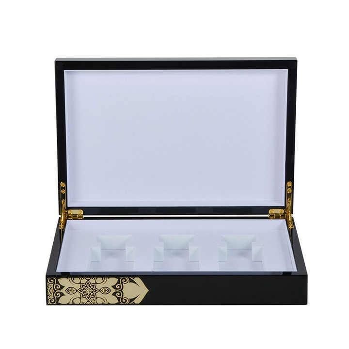 Custom Arabian Wooden Gift Box with 3 Perfume Oil Bags