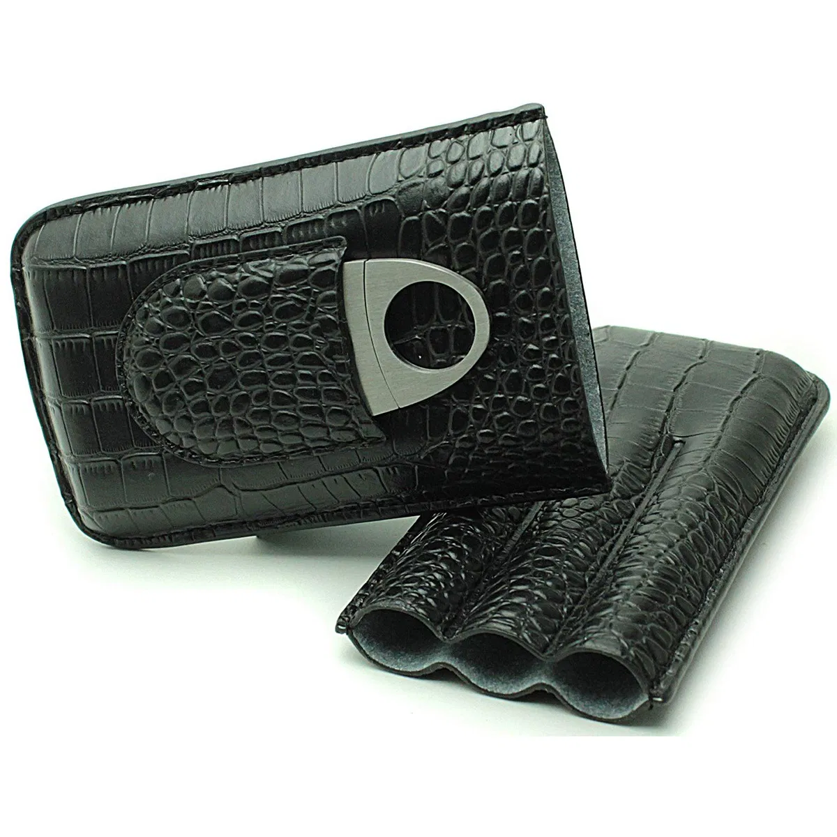 Custom Leather Travel Cigar Box Set with Knives