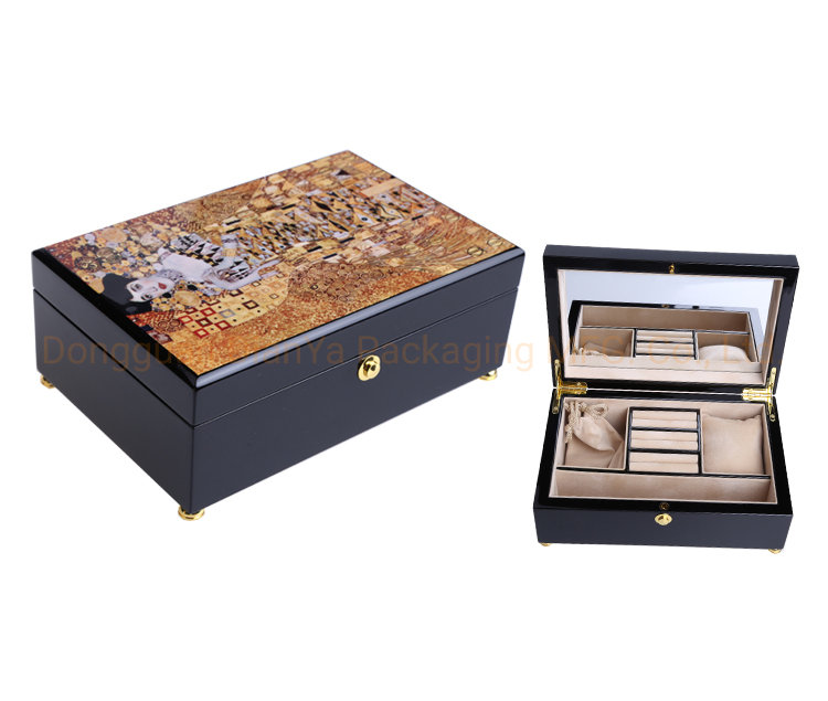 Custom Wooden Jewelry Box with Classic Logo Design