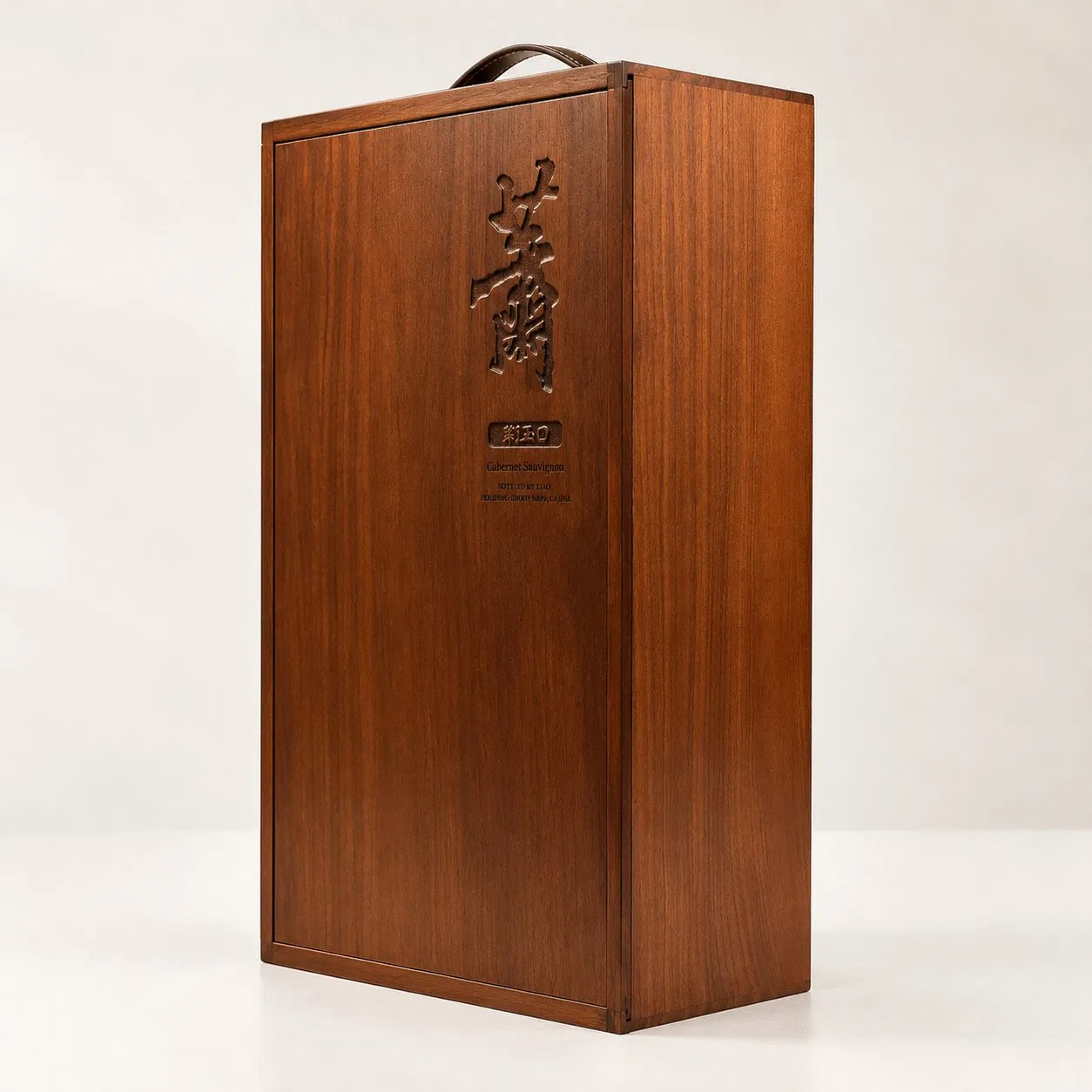 Luxury Wooden Wine Gift Box Custom Double Bottle Packaging Case with Premium Walnut Wood Finish