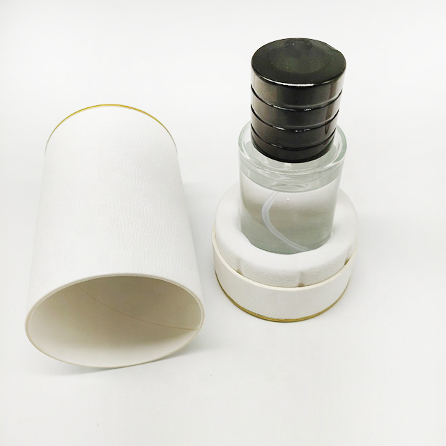 Elegant Black Cylindrical Gift Box for Perfume Storage